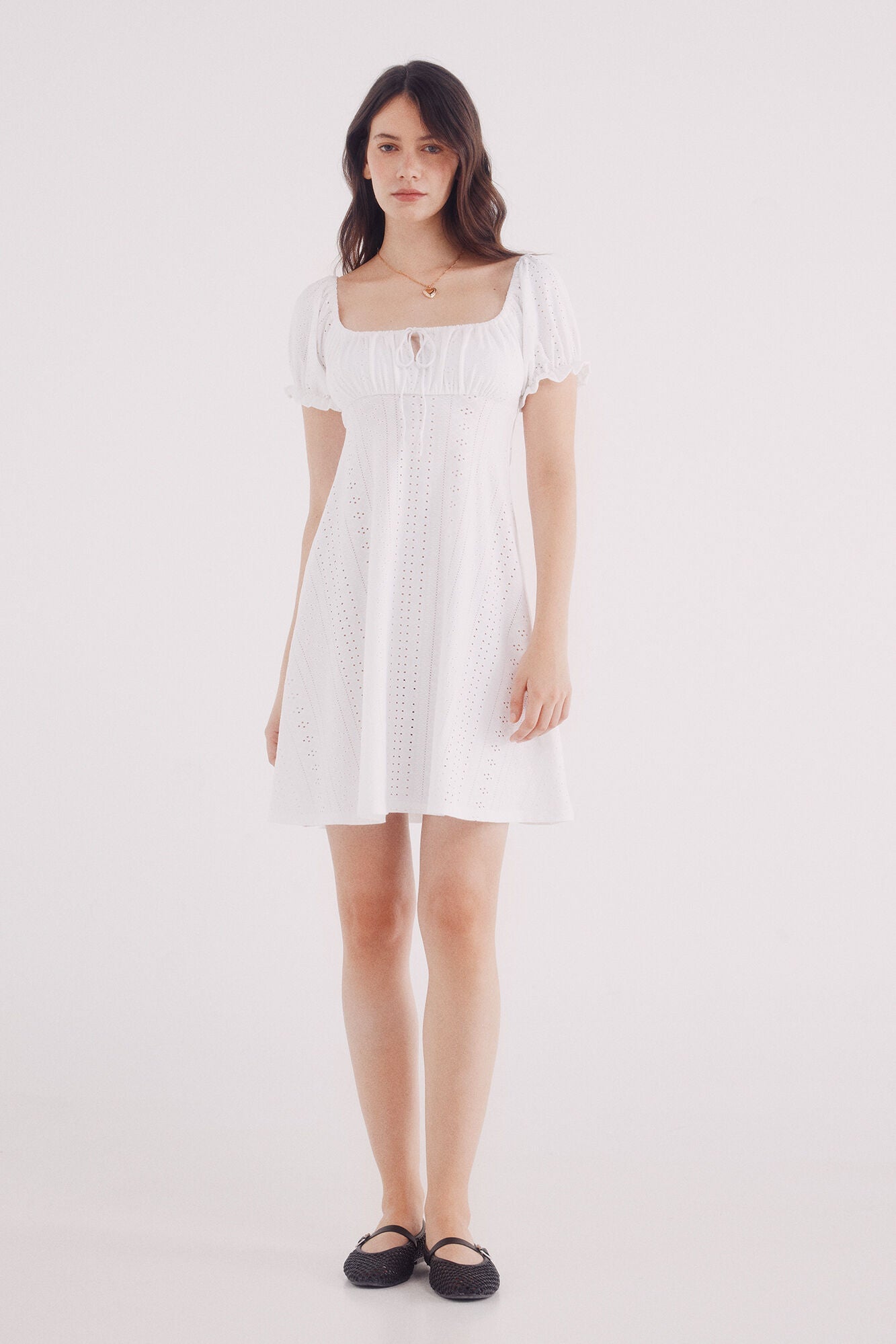 Short Swiss embroidered dress