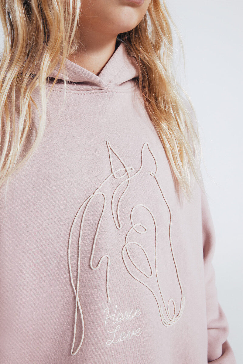 Girl's horse drawstring sweatshirt
