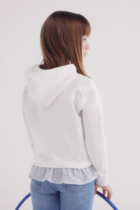 Girls' two-material sweatshirt