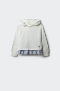 Girls' two-material sweatshirt