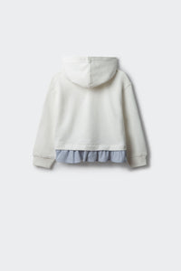 Girls' two-material sweatshirt