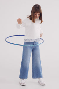 Girls' two-material sweatshirt