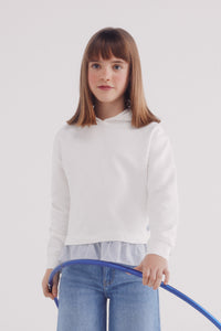 Girls' two-material sweatshirt