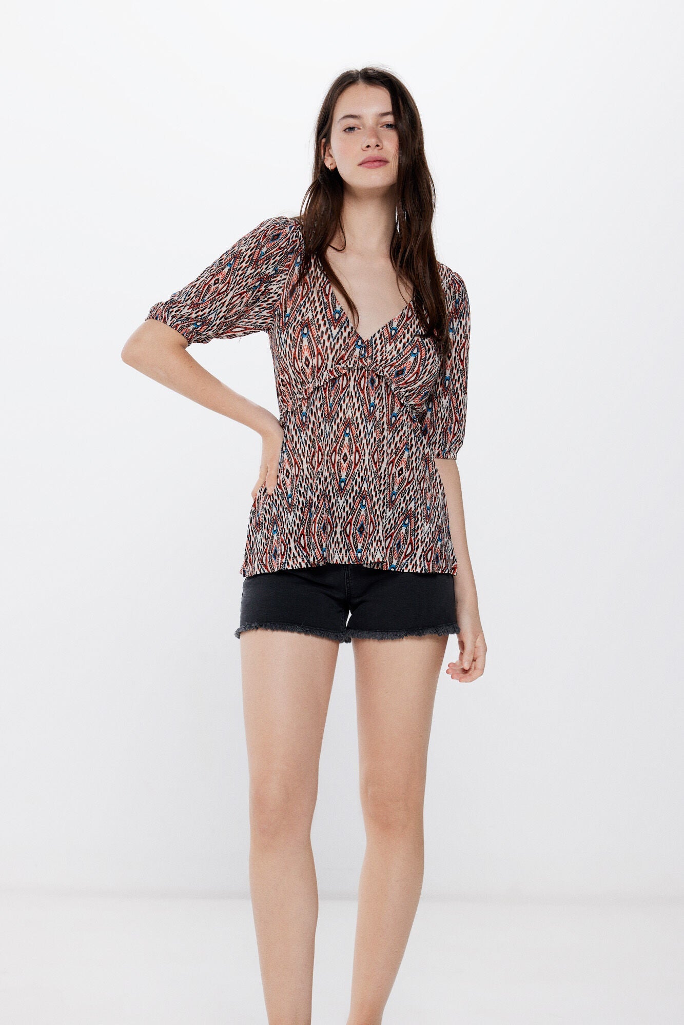 Printed fluid T-shirt