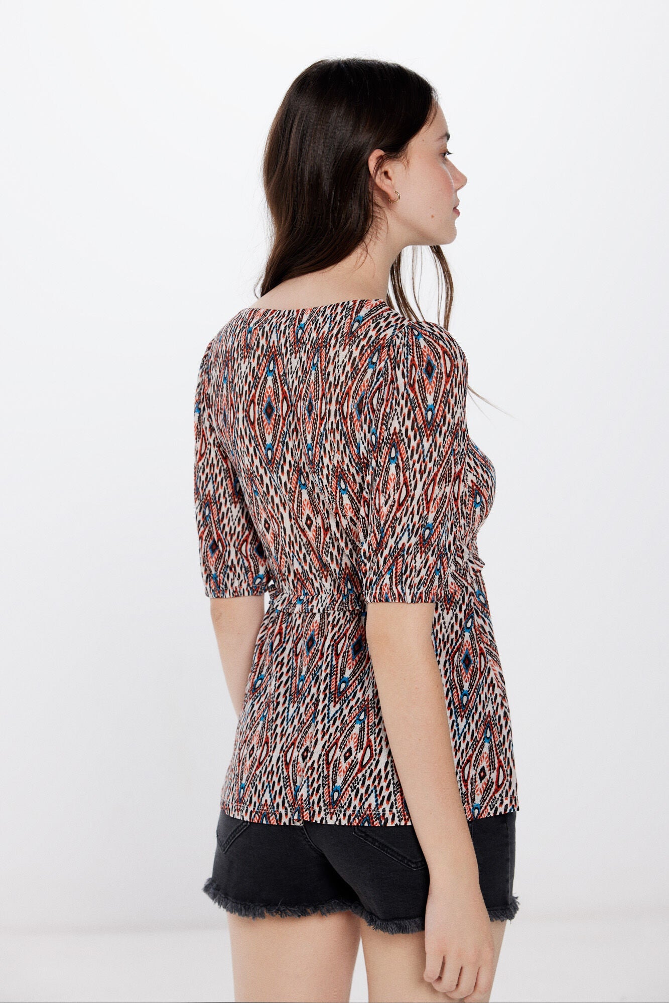 Printed fluid T-shirt