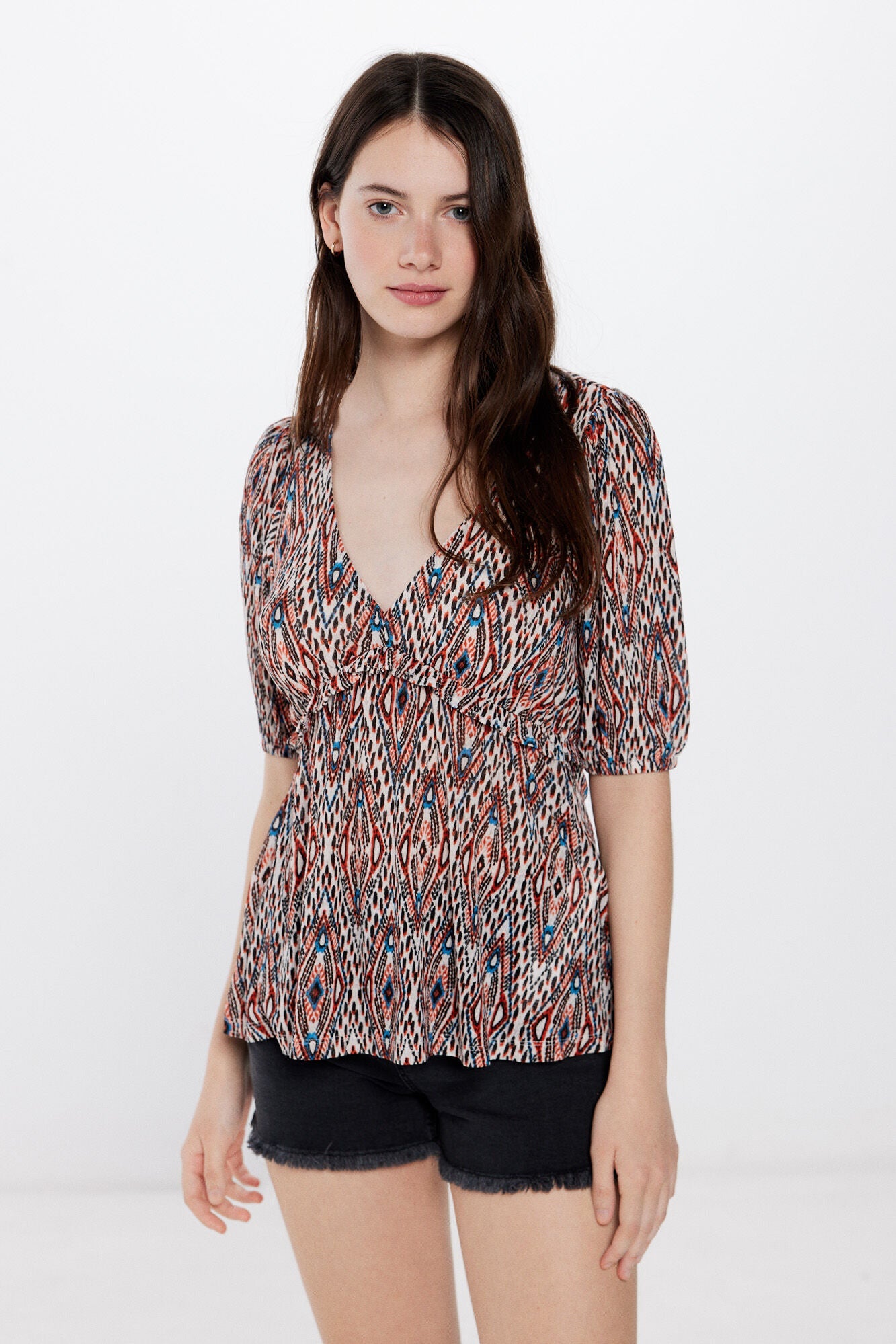 Printed fluid T-shirt