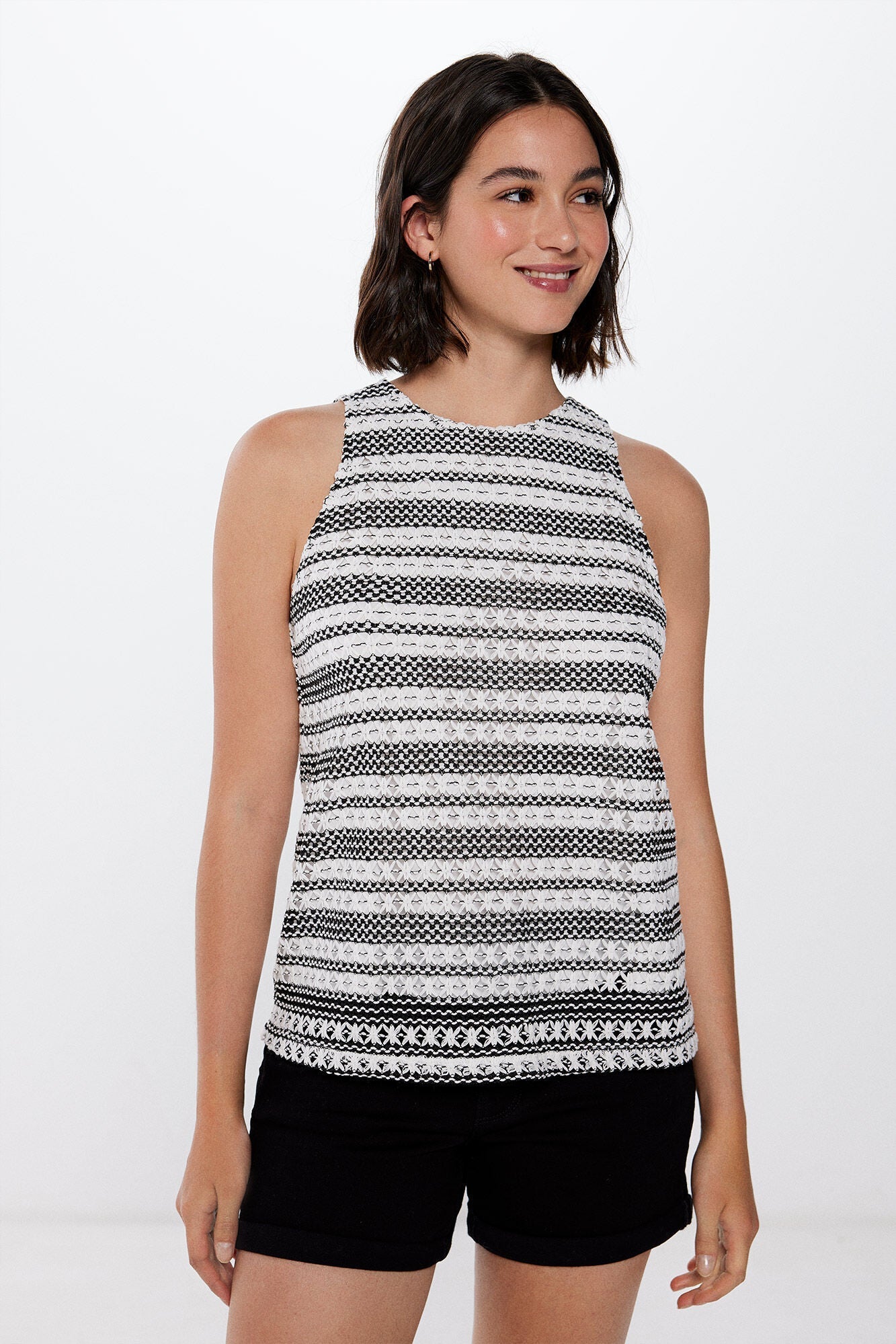 Textured striped T-shirt