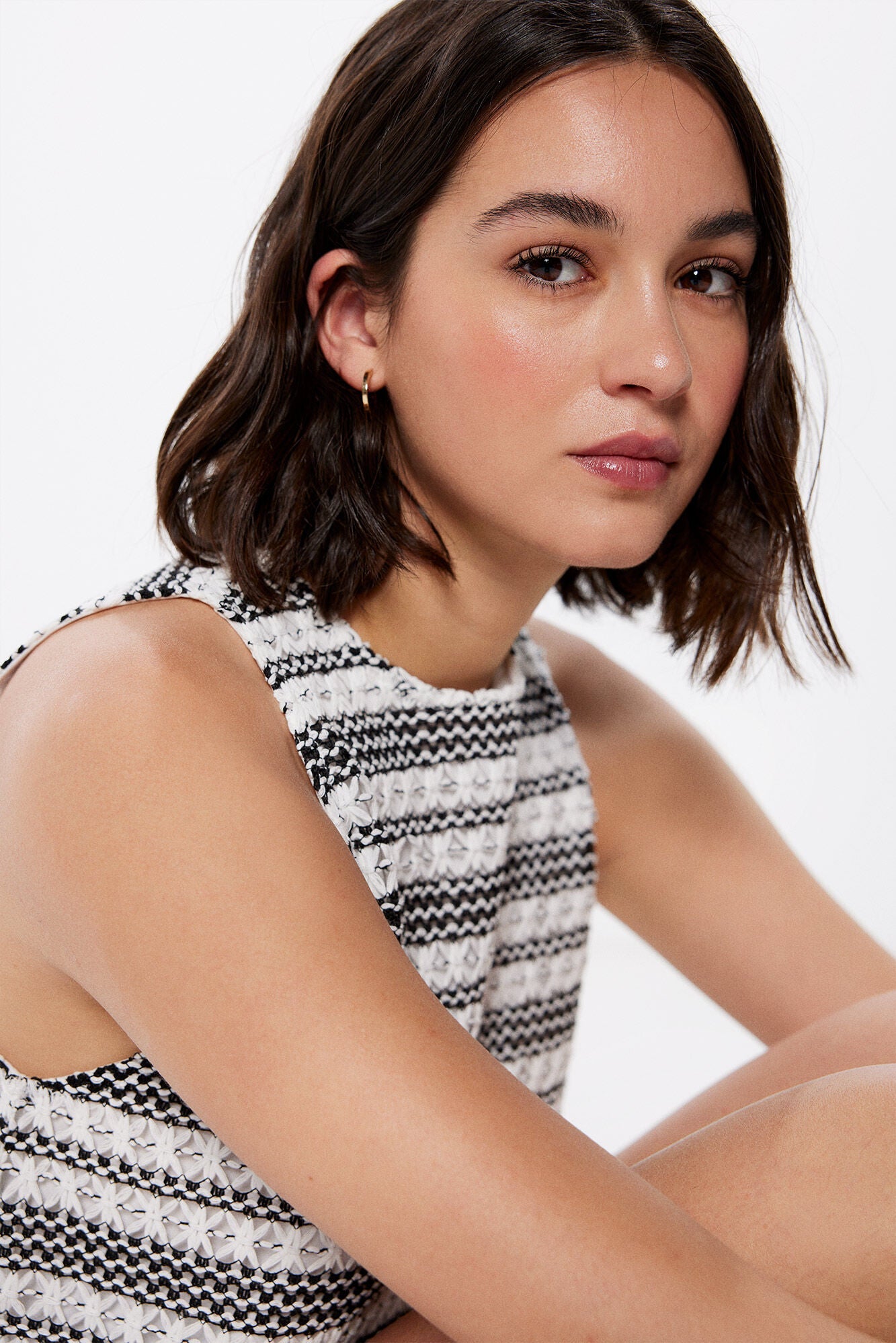 Textured striped T-shirt