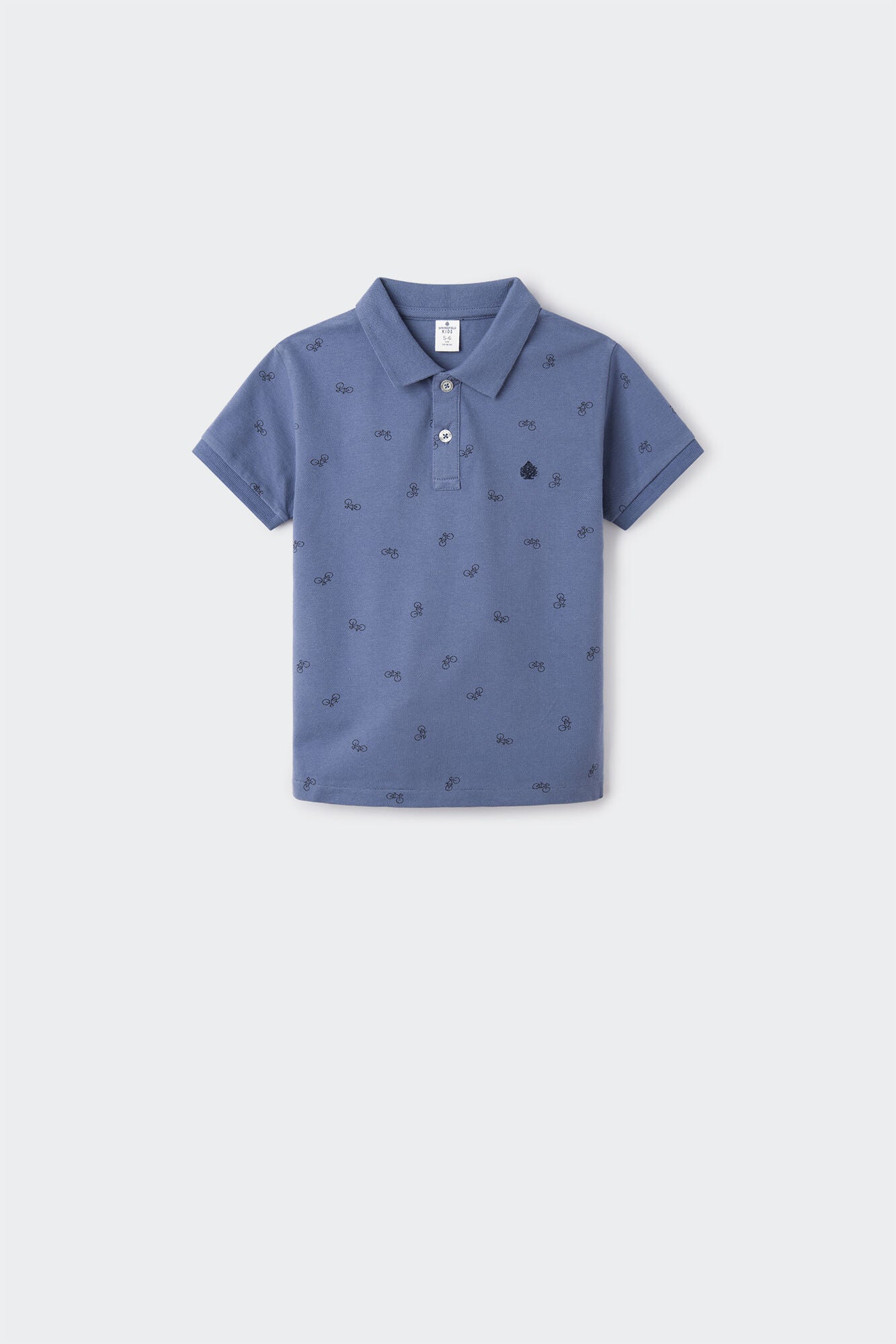 Boy's all-over print piqué polo shirt