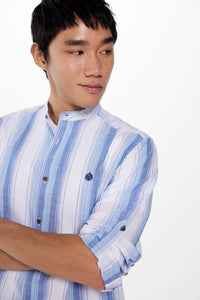 Lightweight striped polo shirt