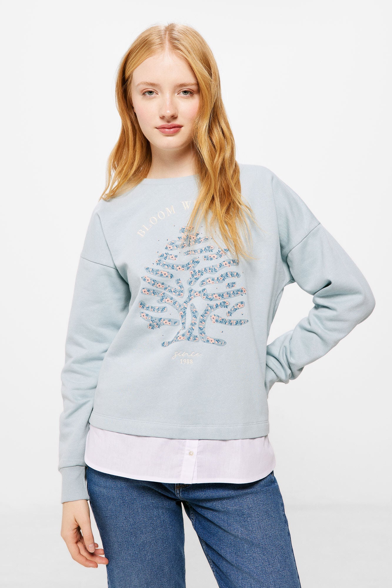 "Bloom with me" tree sweatshirt