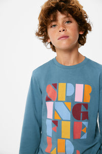 Boys' long-sleeved T-shirt with a Springfield print