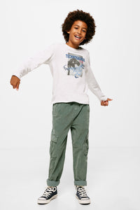 Boys' long sleeve T-shirt in a dinosaur print