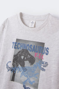 Boys' long sleeve T-shirt in a dinosaur print