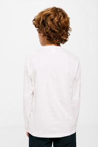 Boys' long-sleeved T-shirt with a skate print