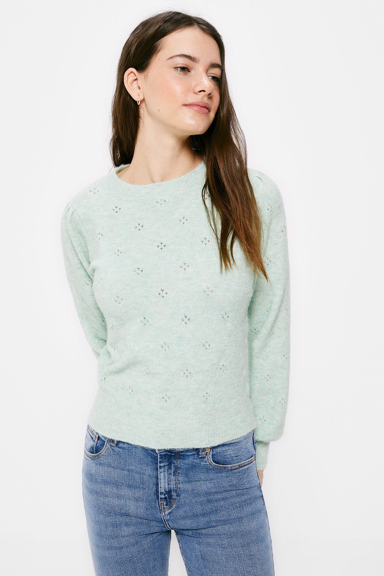 Recycled polyester mini openwork jumper