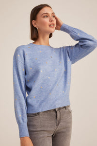 Metallic flowers jumper