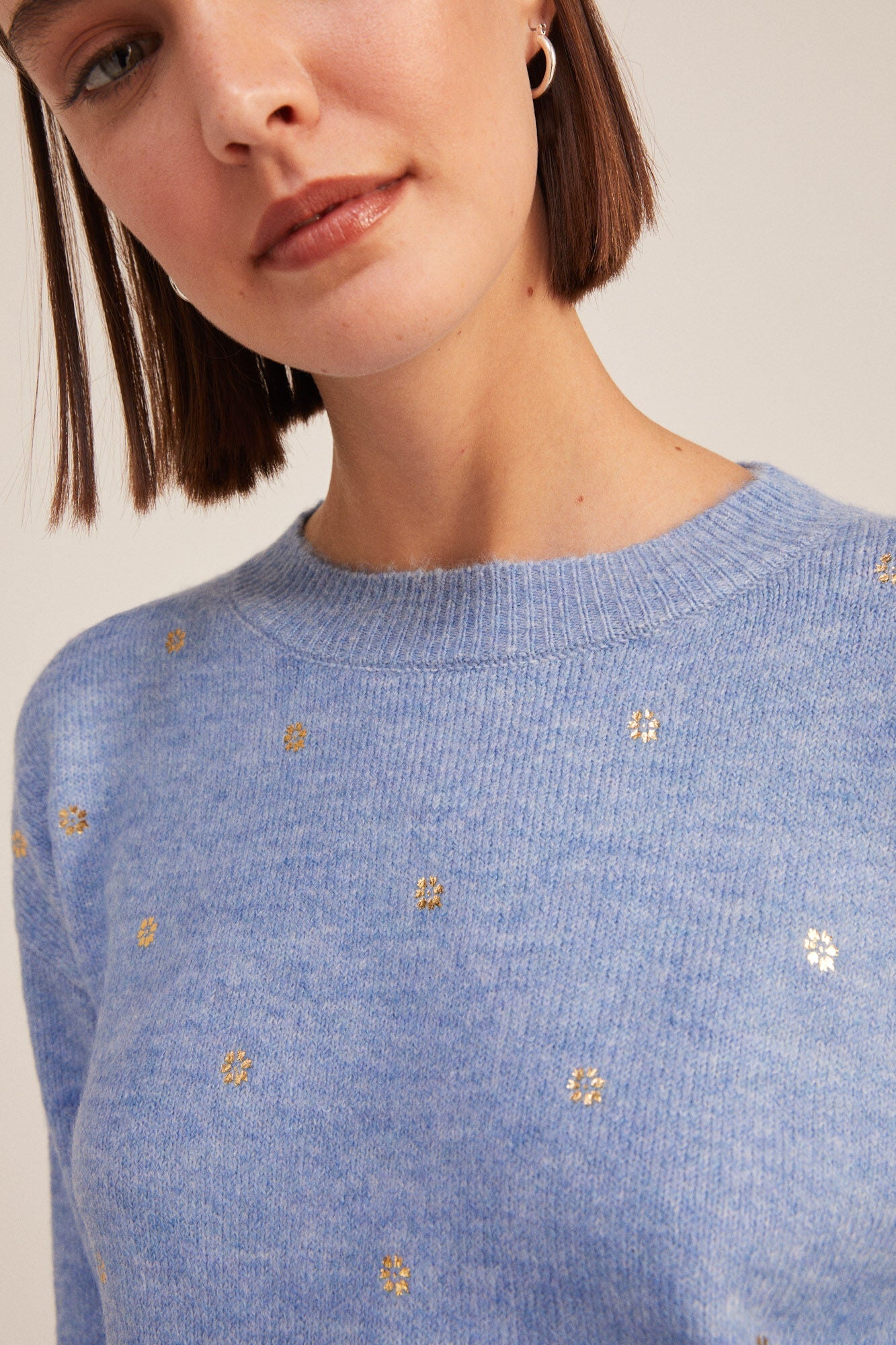 Metallic flowers jumper