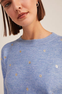 Metallic flowers jumper
