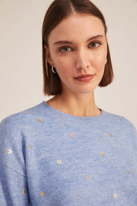 Metallic flowers jumper