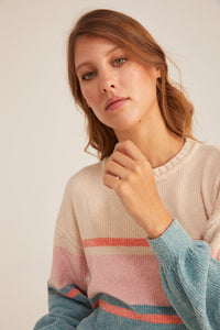 Colour block chenille jumper