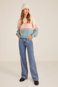 Colour block chenille jumper