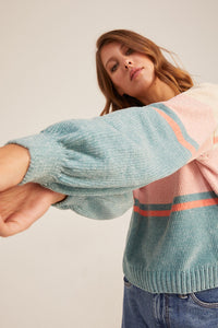 Colour block chenille jumper
