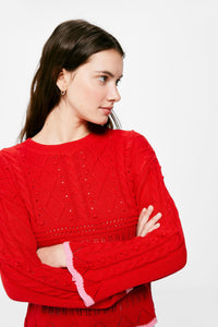 Textured cotton jumper