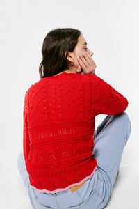 Textured cotton jumper