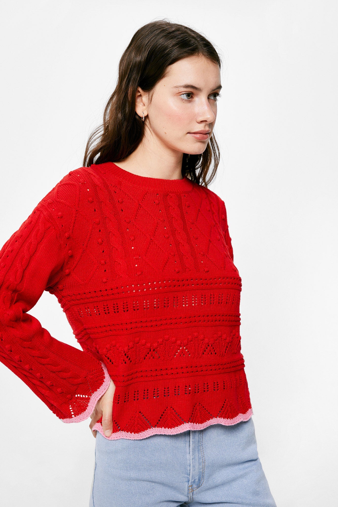 Textured cotton jumper