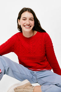 Textured cotton jumper