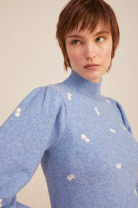 Ditsy floral balloon sleeve jumper