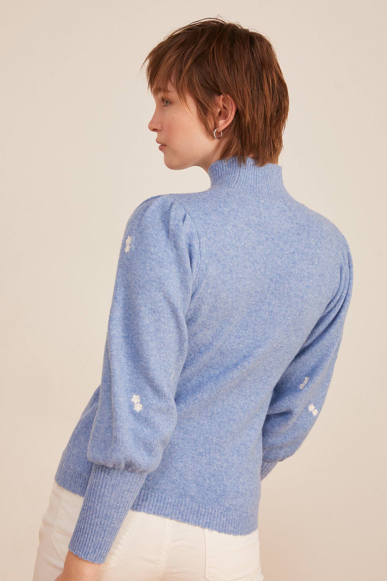 Ditsy floral balloon sleeve jumper