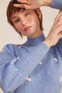 Ditsy floral balloon sleeve jumper