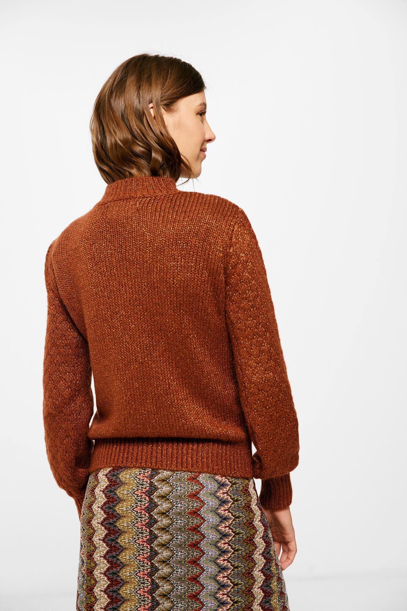 Lurex and wool textured jumper