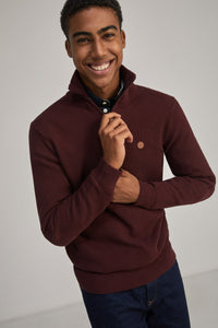 Textured elbow patches trucker jumper