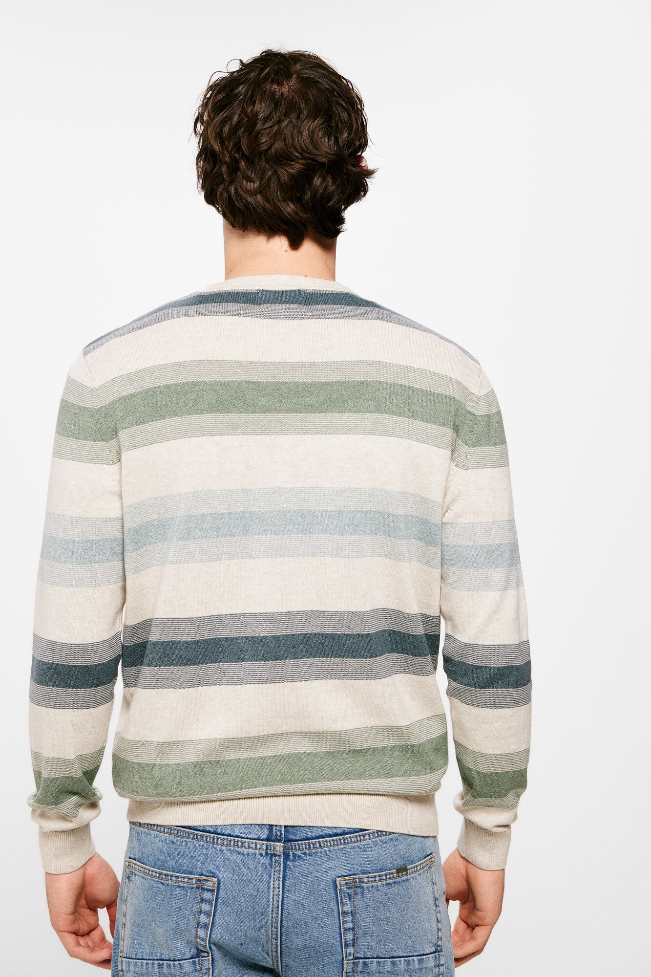 Patterned coloured striped jumper