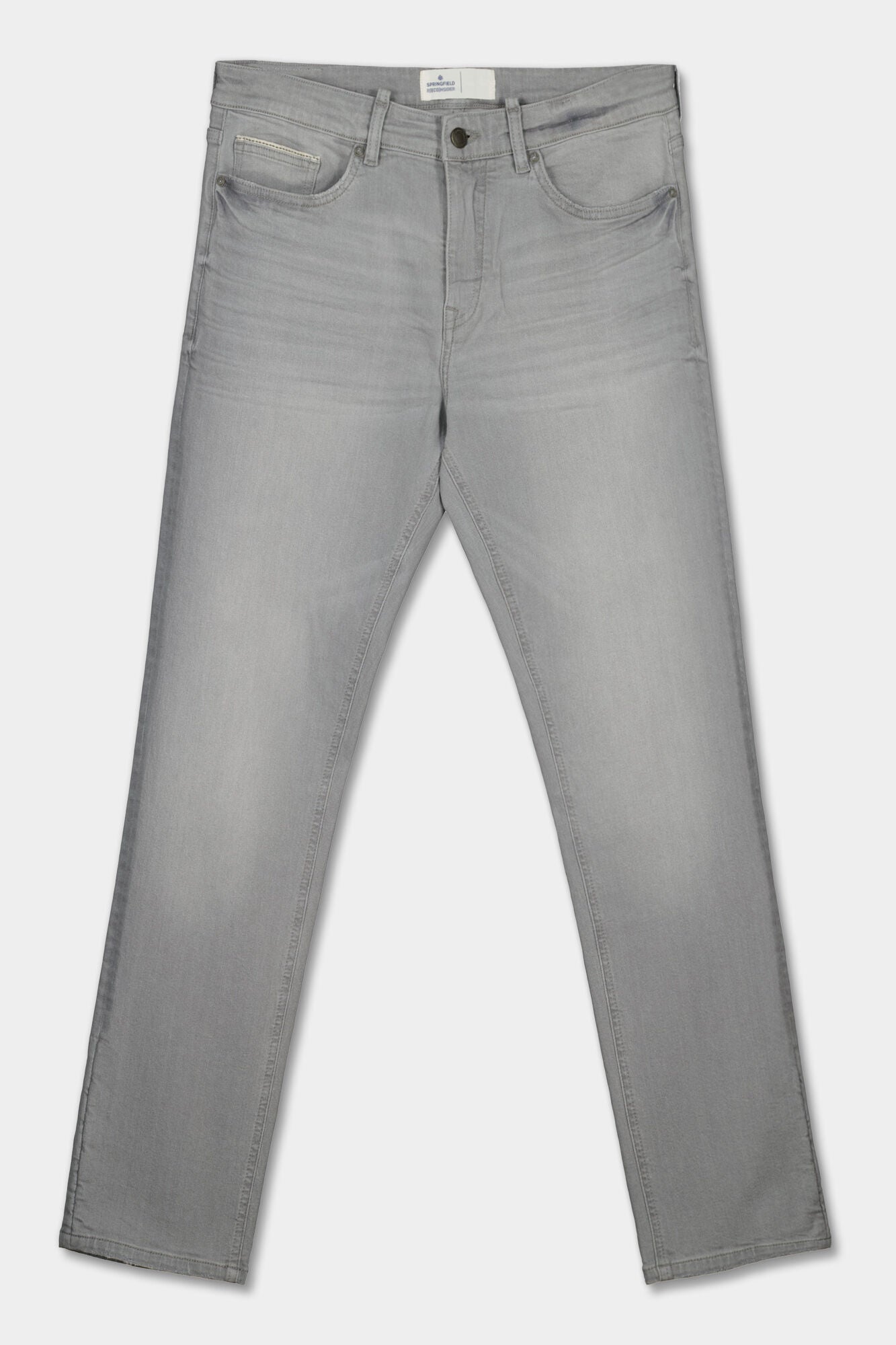 Lightweight distressed dark wash slim fit jeans