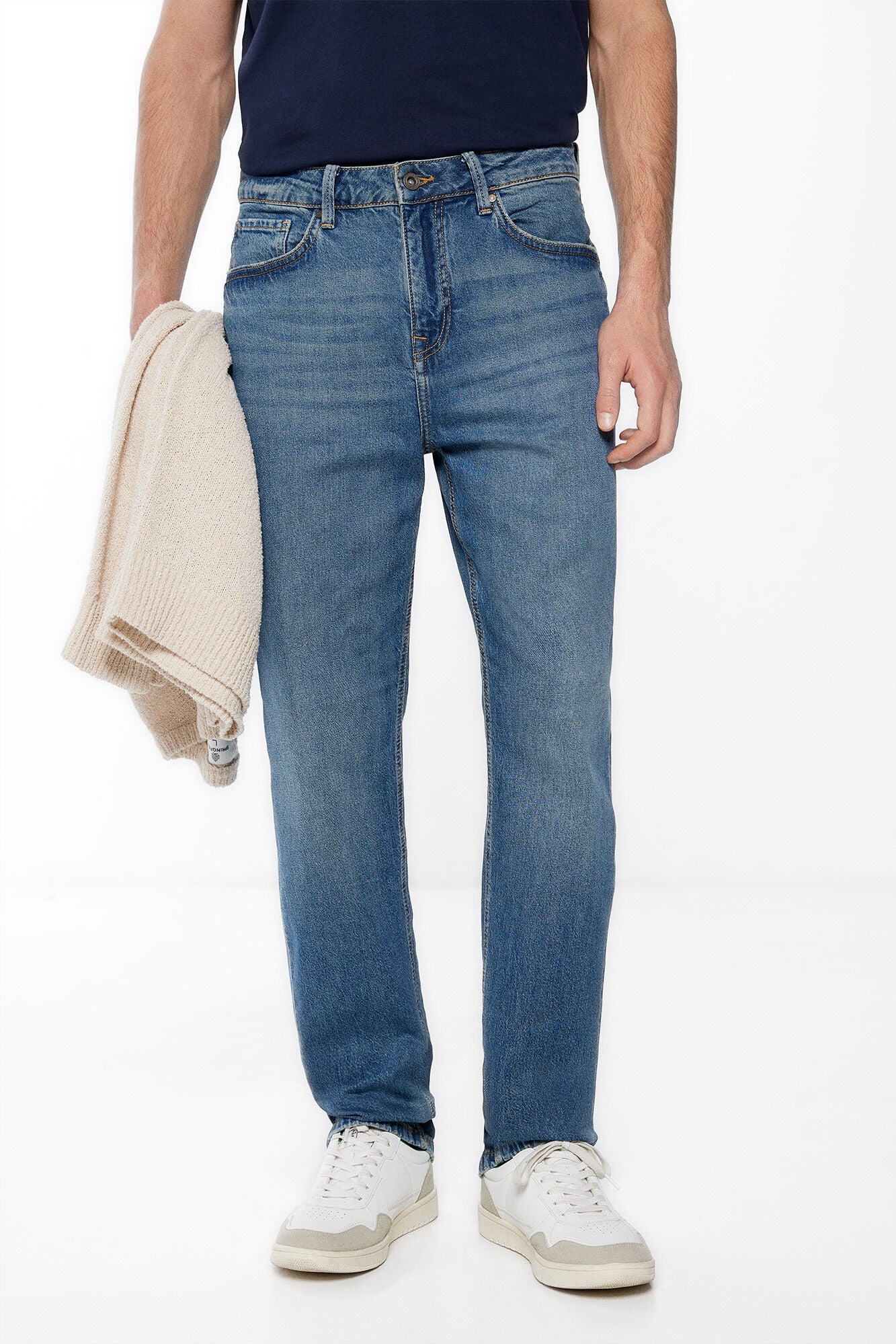 Medium-dark wash regular fit jeans