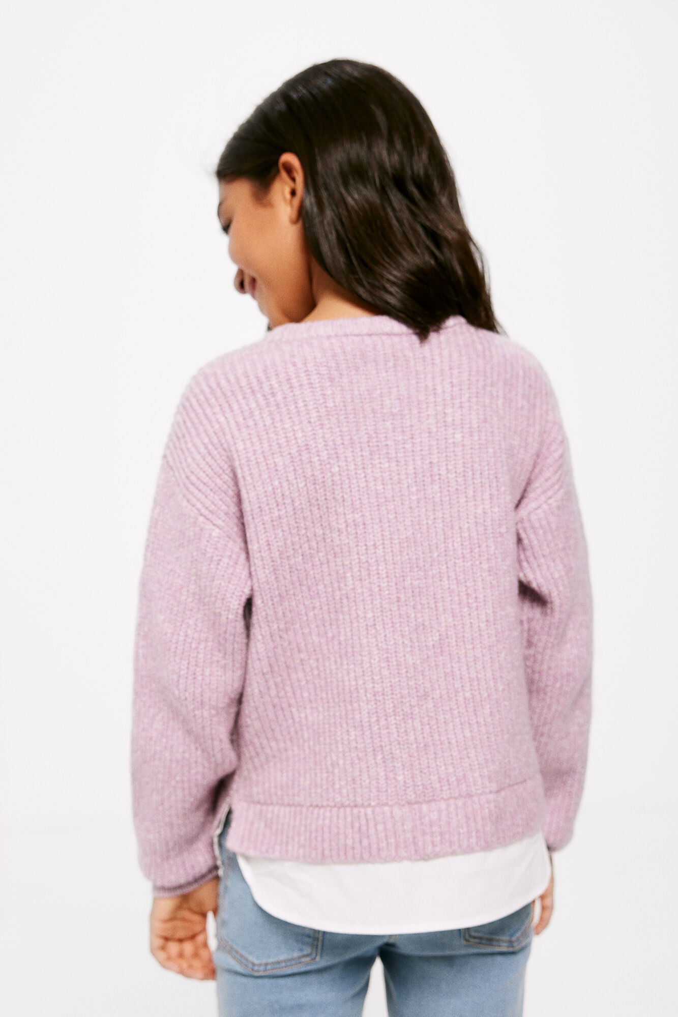 Girls' two-material jumper