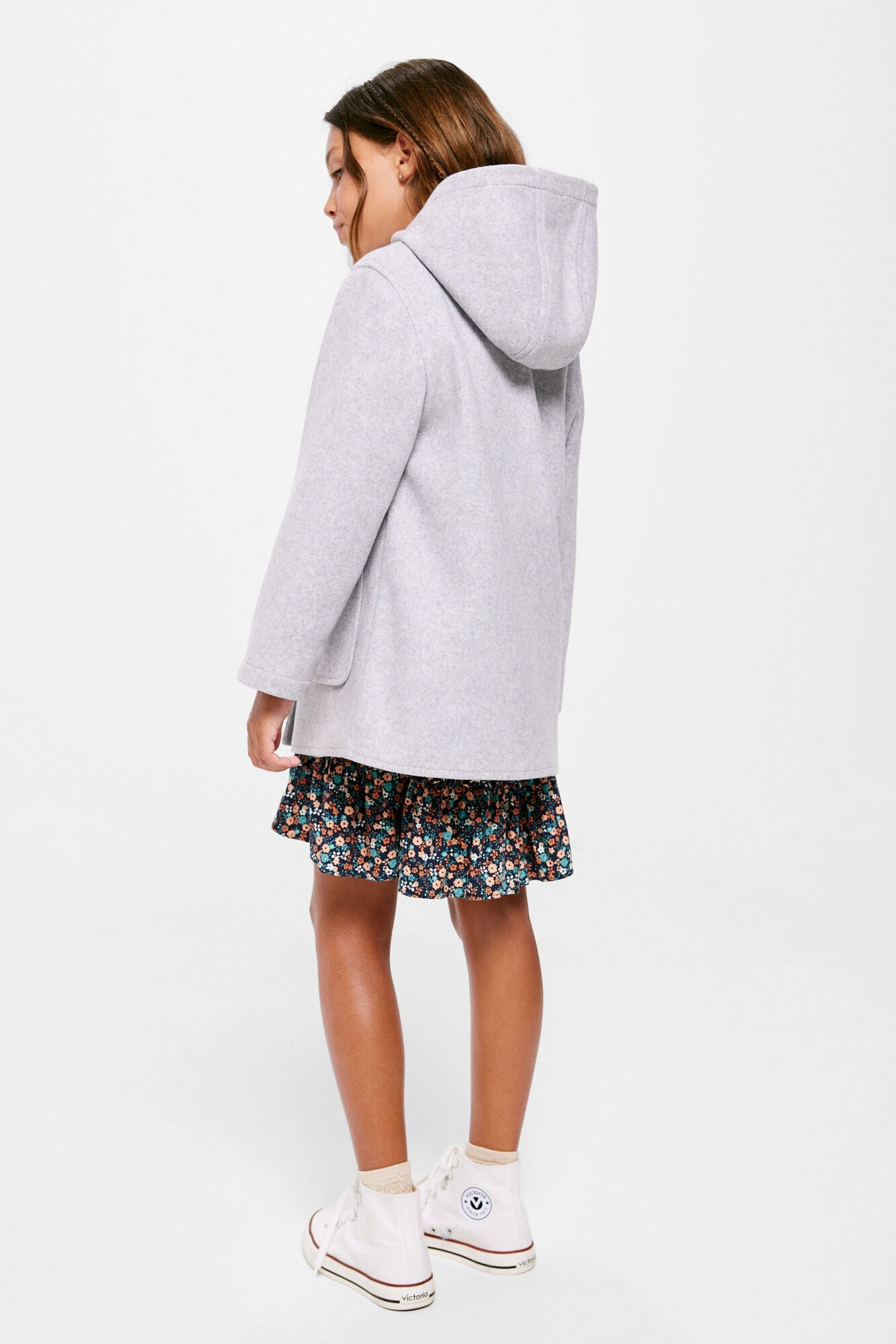 Girl hooded cloth coat
