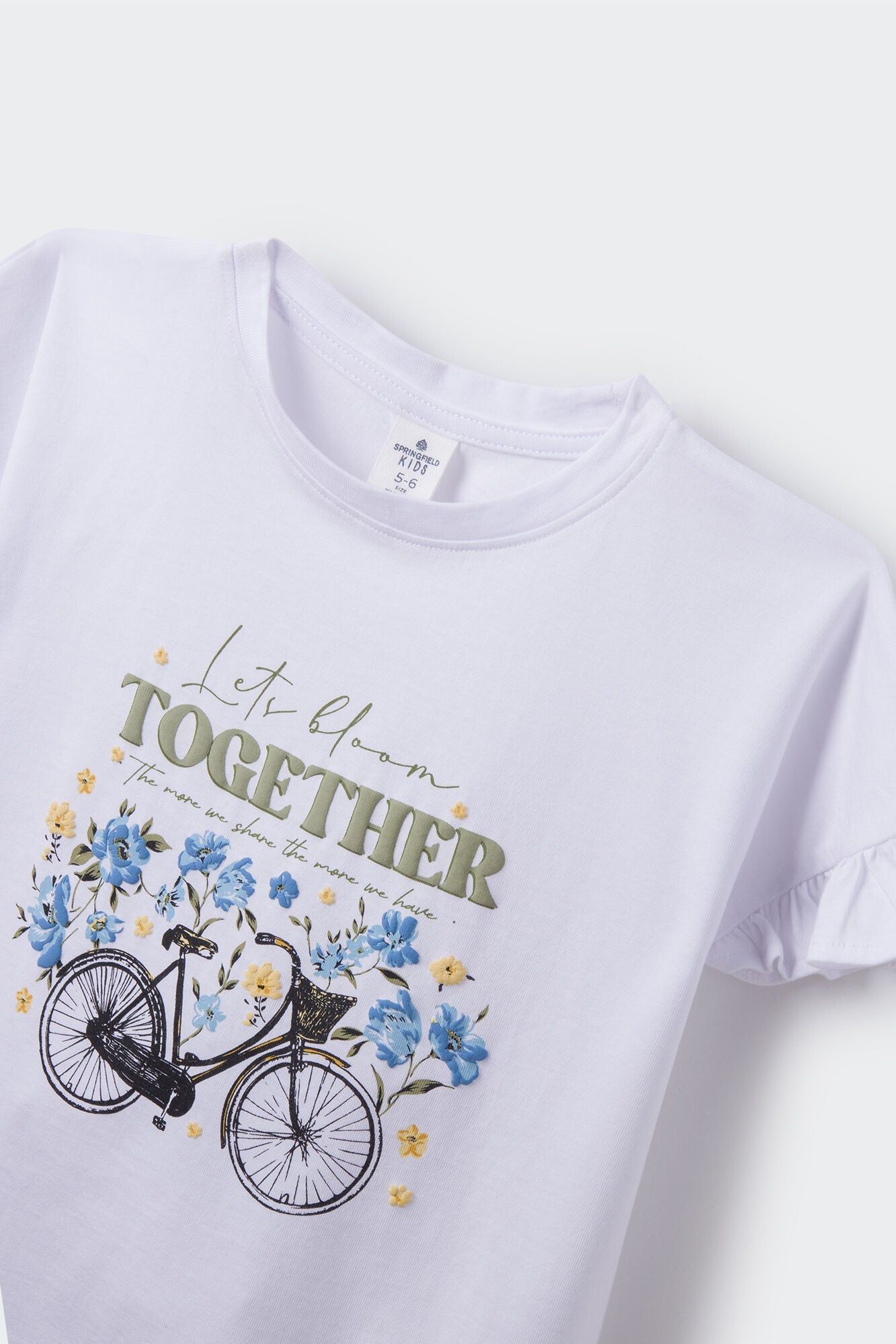 Girls' flowers and bicycle T-shirt