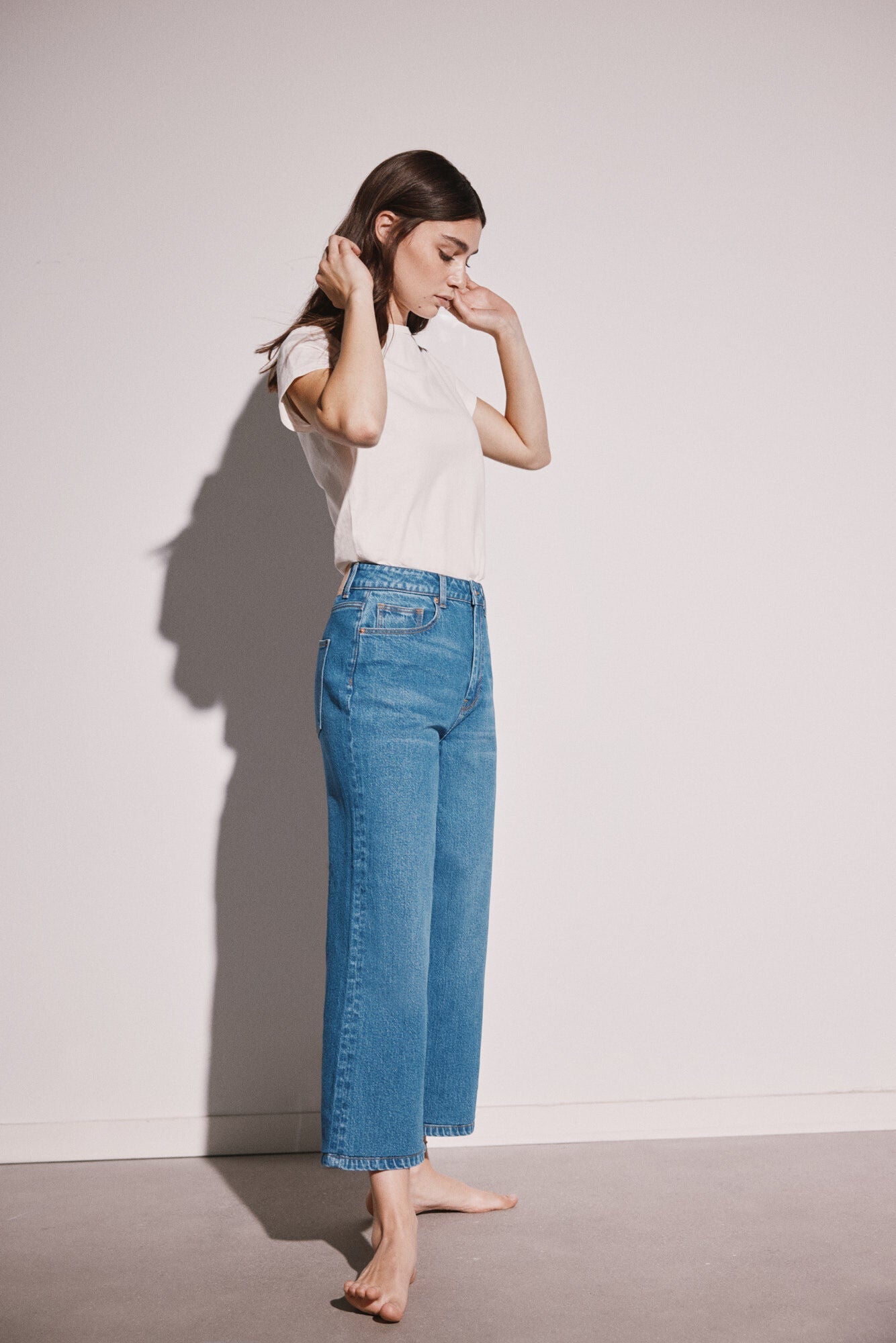 Sustainable wash culotte jeans