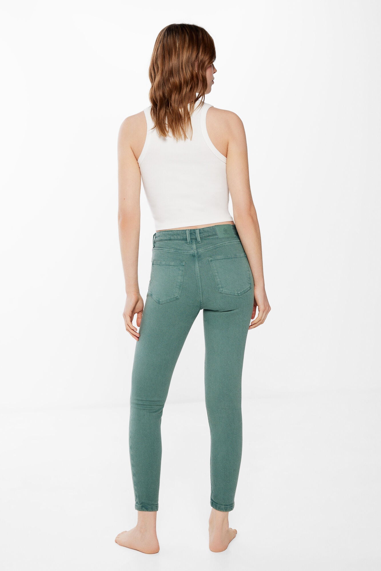 Slim cropped colour jeans