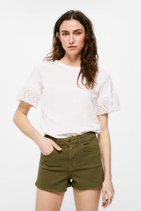Sustainable wash coloured denim shorts