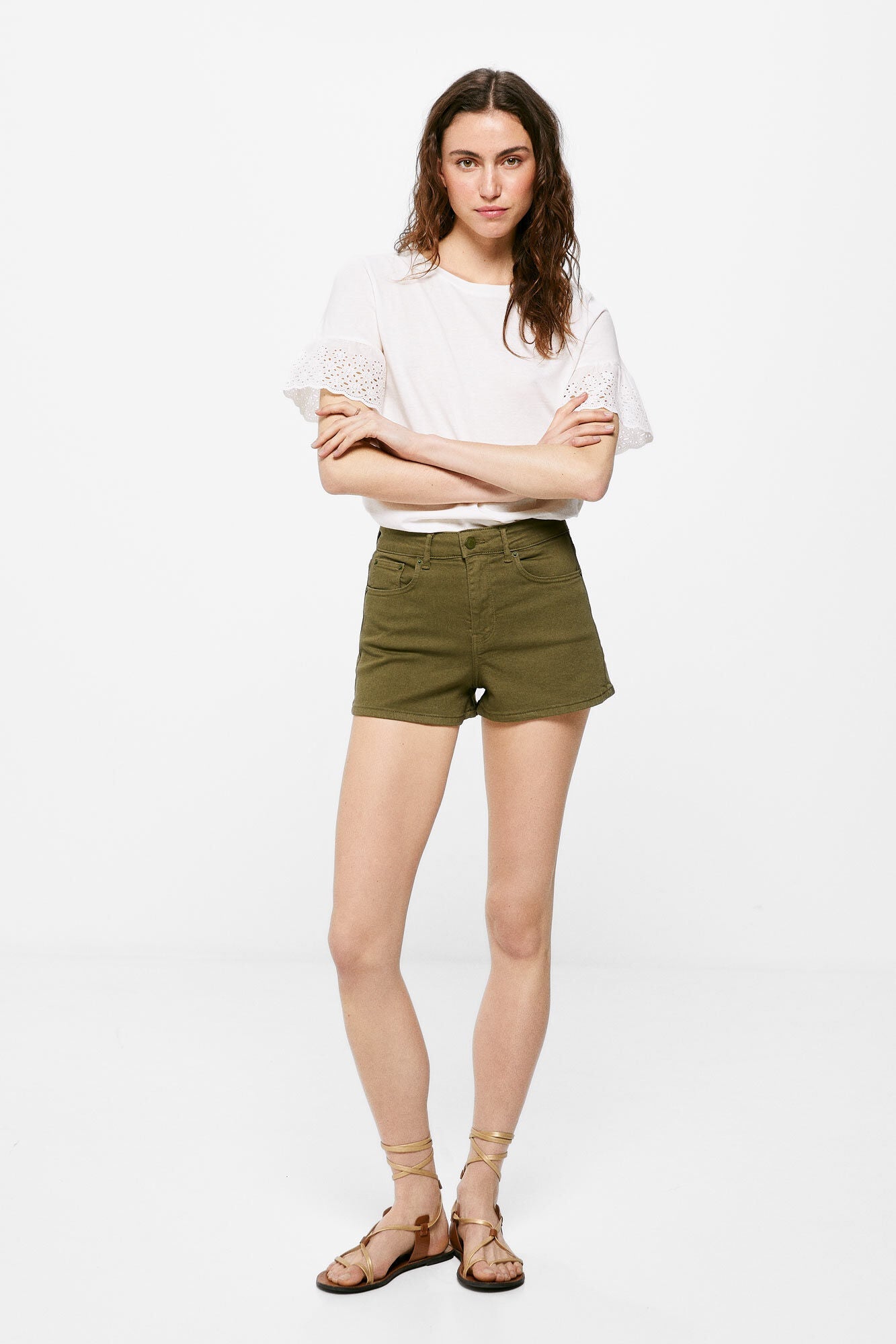Sustainable wash coloured denim shorts