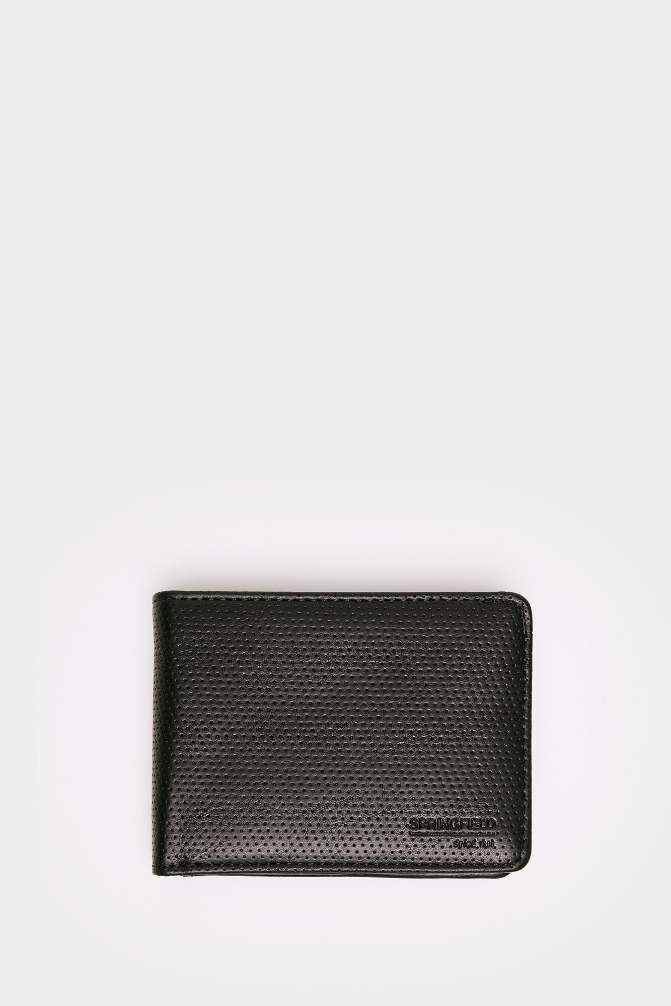 Essential faux leather wallet with micro perforations