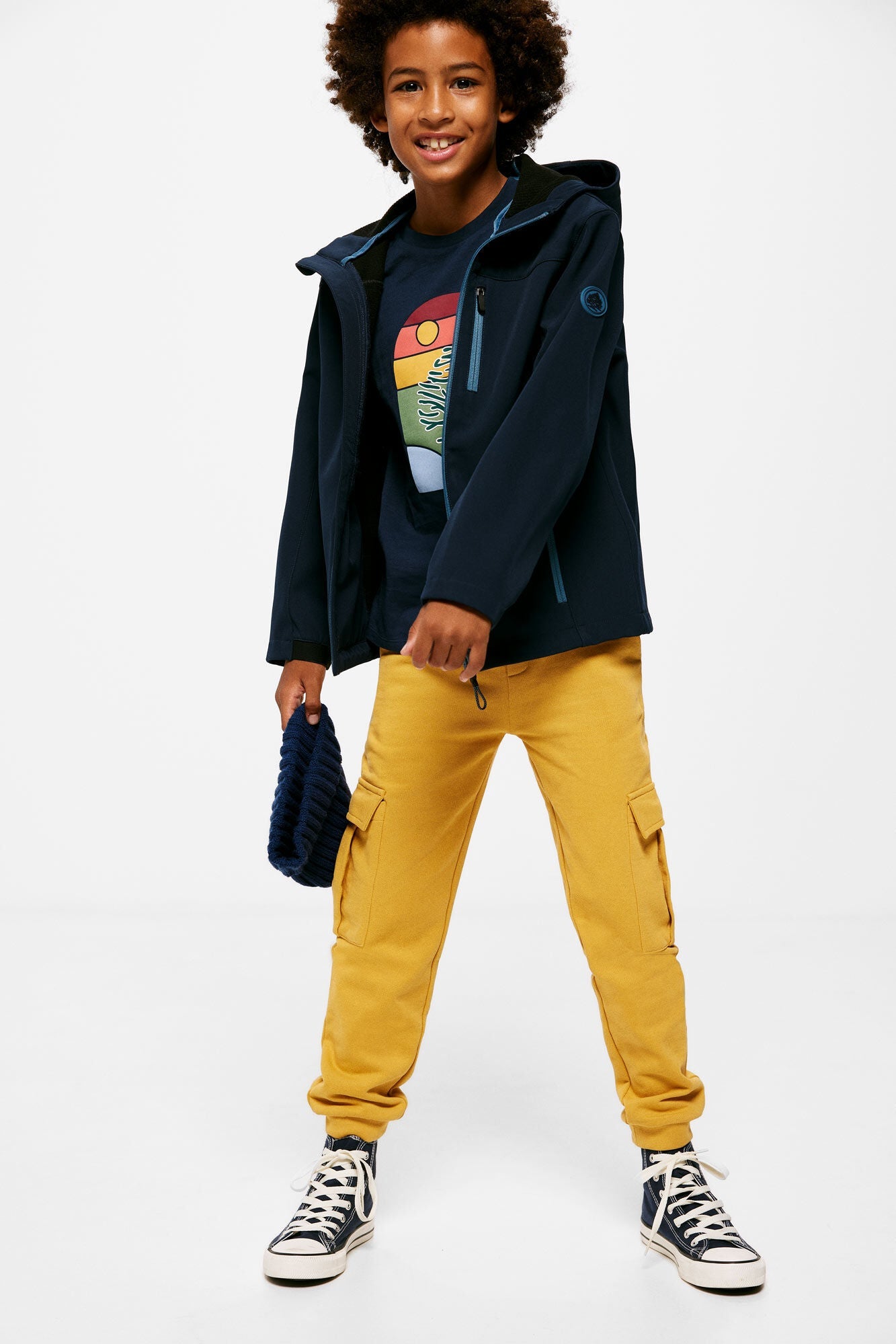 Boy's short softshell parka