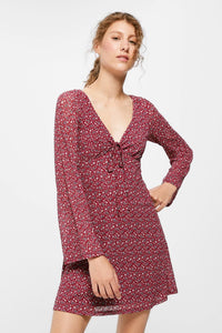 Short dress with bell sleeves