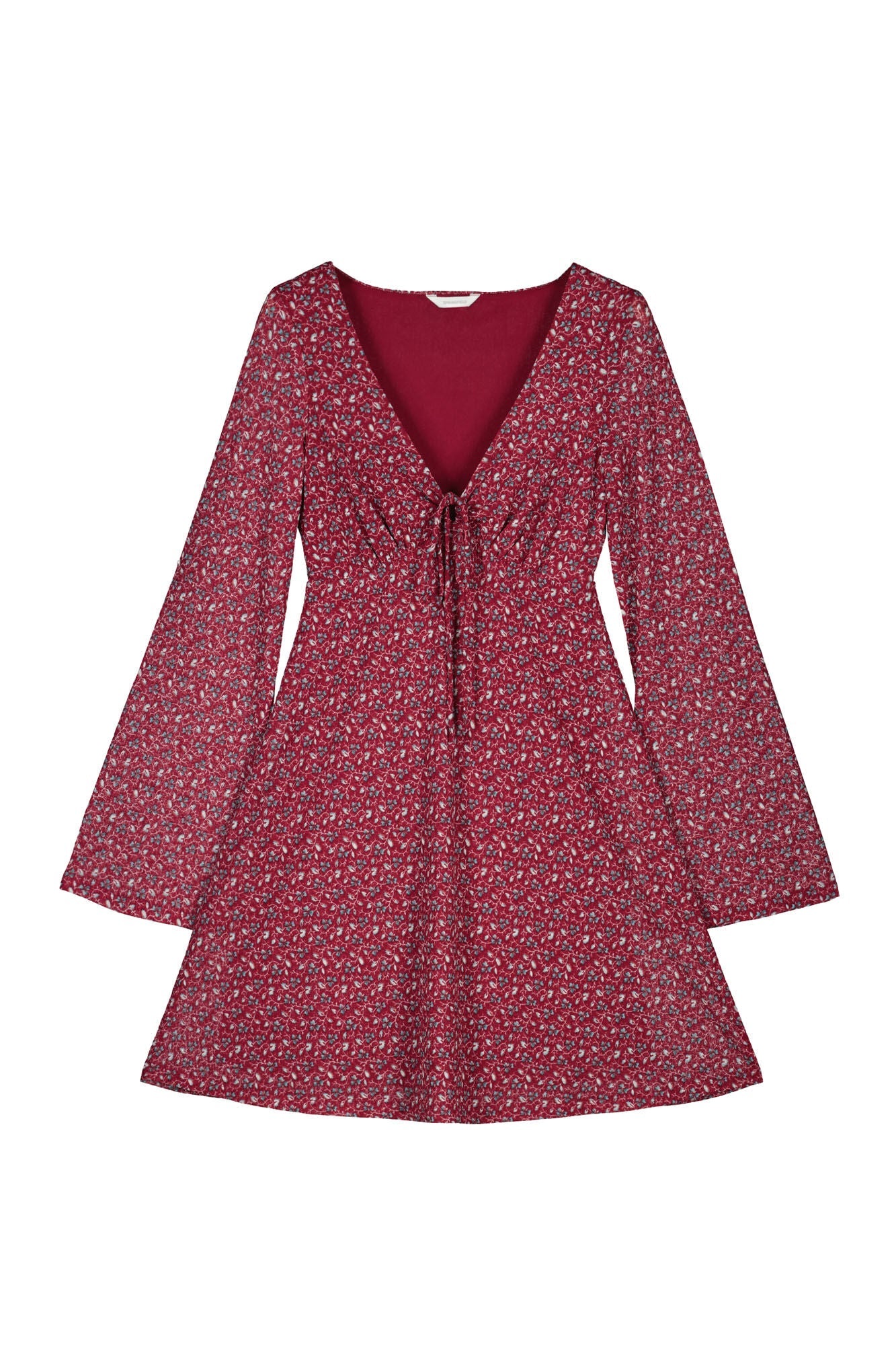 Short dress with bell sleeves
